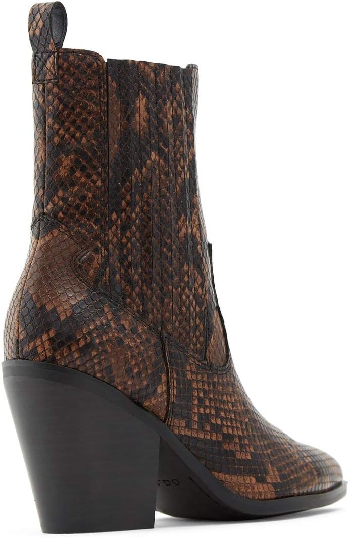 Aldo Women's Drerissa Block Heel Ankle Boot, Brown, 7.5