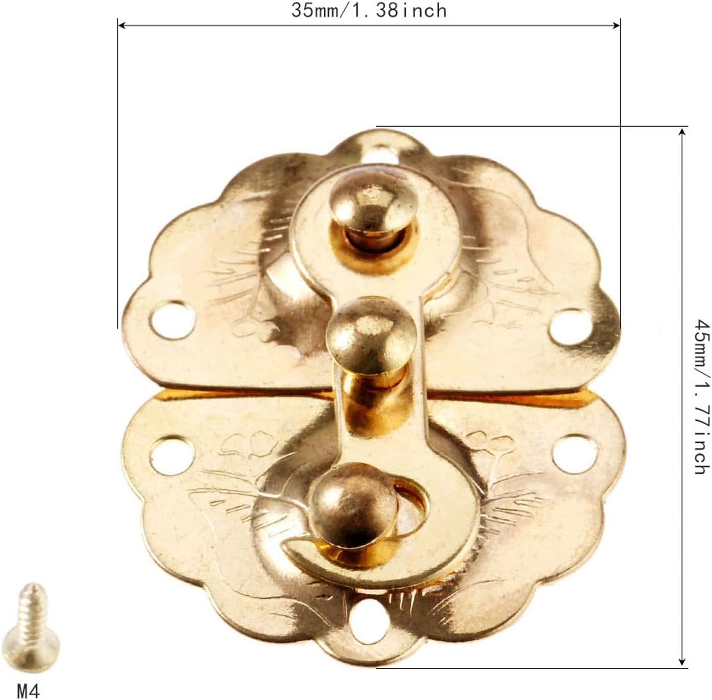 Gate Latches Iron Latches Catches Hasps Buckles Small Lock Jewelry Wood Box Gift Case Decorative Furniture Hardware Screw