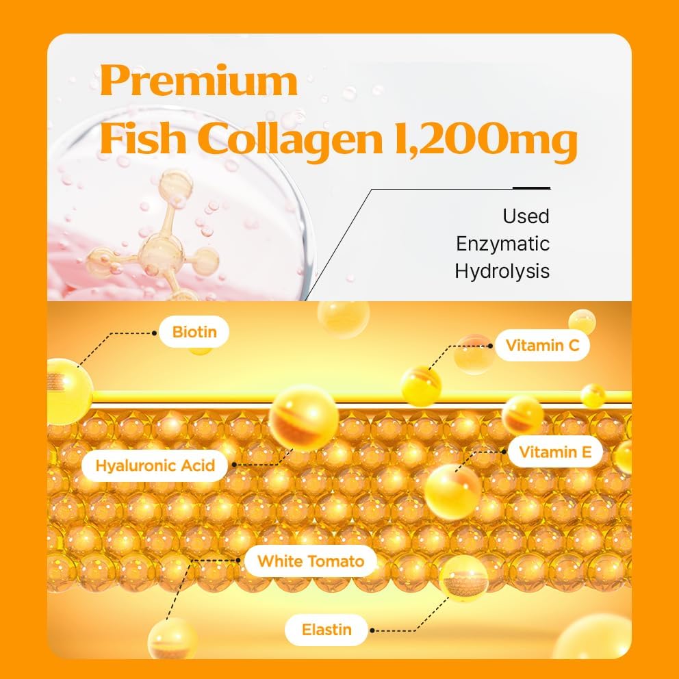 Miniatura 5 de Régimen de piel de vidrio Colágeno blanco glutatión, glutatión máximo, colágeno marino coreano, colágeno de pescado, absorción rápida, sabor a