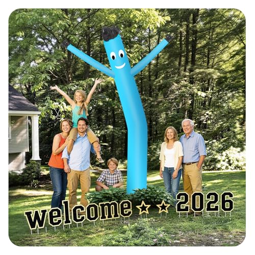 Image of 12FT Inflatable Dancing Man with 3 /4HP Blower, Highly Durable and Tear Resistant Polyester Polyamide Nylon Inflatable Man Dancing, Waving Inflatable Tube Guy