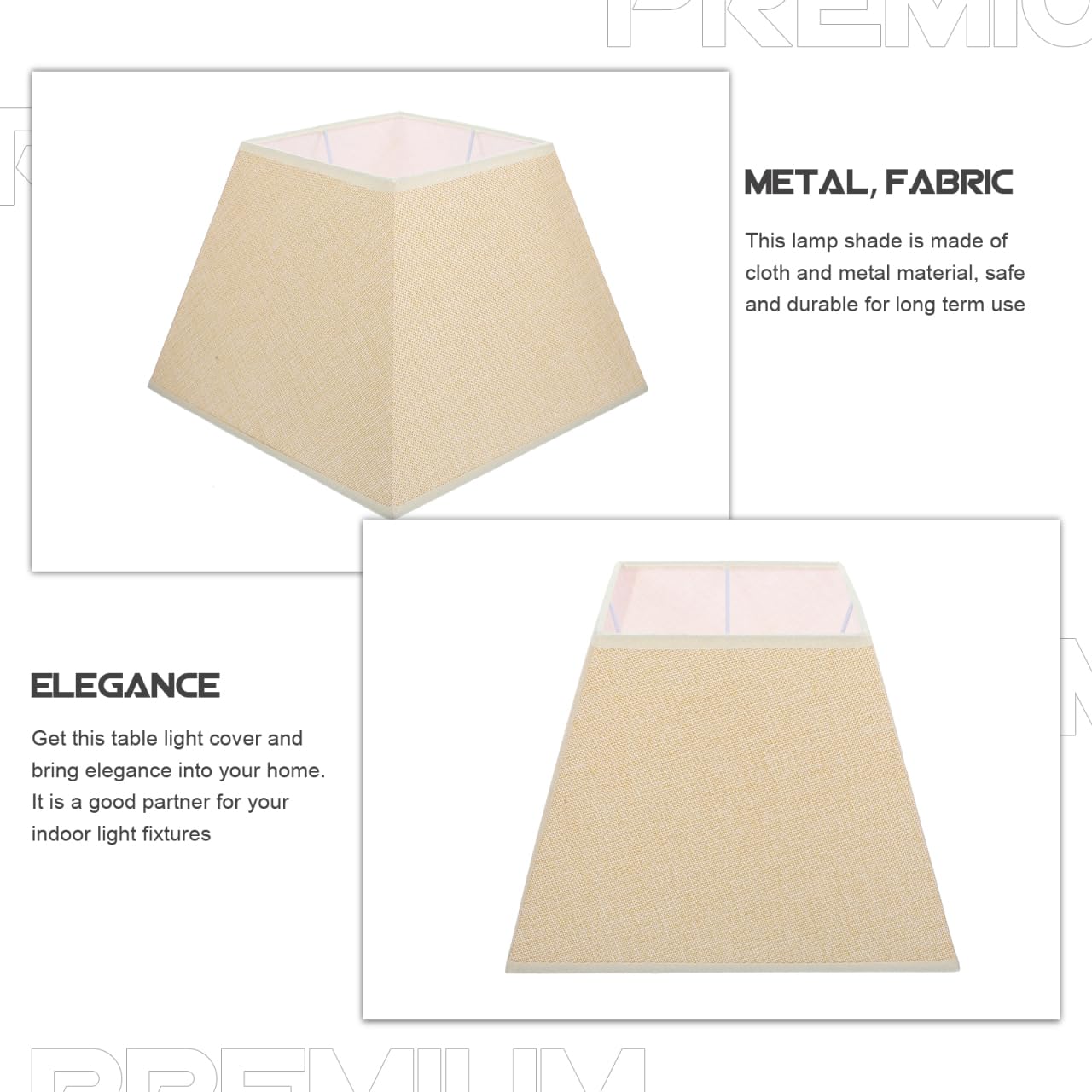 HOMSFOU Pantalla De Tela Cuadrada De Lino Para Lámpara De Mesa Lámpara De Accesorio De Cubierta De Pantalla Para Iluminación De Dormitorio o Sala De Estar