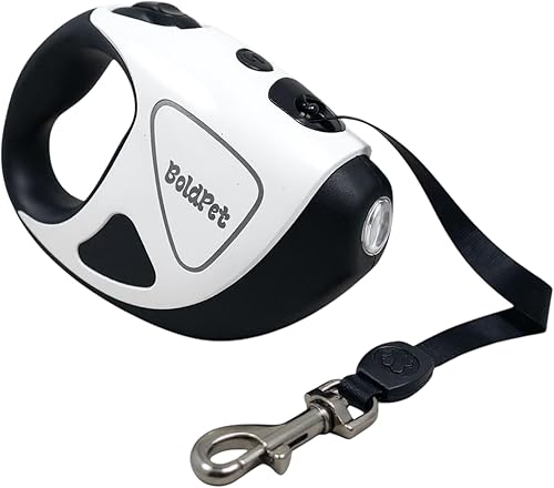 Correa retráctil para perro con linterna LED, correa larga sin enredos de 10 pies, agarre antideslizante, correa retráctil para perros pequeños de