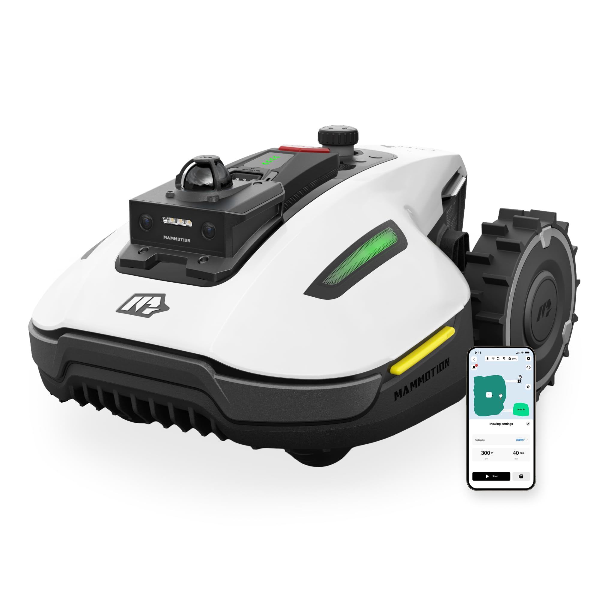 MAMMOTION YUKA Mini 2 800 LiDAR Robot Cortacésped con LiDAR de 360° + Visión por IA, Sin Cable Perimetral, Sin Señal Perdida, Sin RTK, Modo DropMow, Auto LiveMap