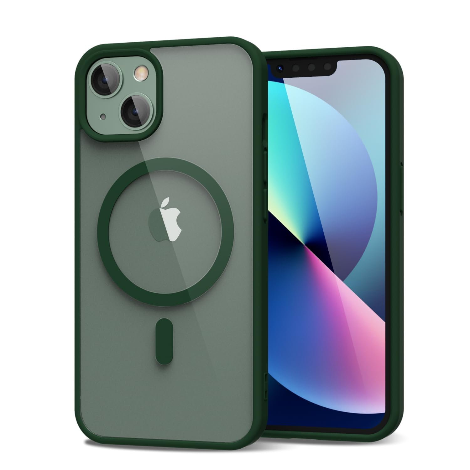 oakxco for iPhone 13 Case Clear Magnetic Compatible with Magsafe, Thin Slim Transparent Non Yellowing, Hybrid Soft Silicone Bumper & Hard Plastic