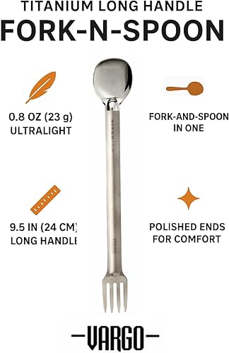 Miniatura 4 de Vargo Horquilla de mango largo de titanio y cuchara