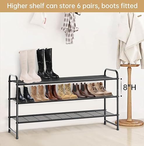 Miniatura 9 de KEETDY Zapatero largo de 3 niveles y zapatero largo de 3 niveles para entrada de armario