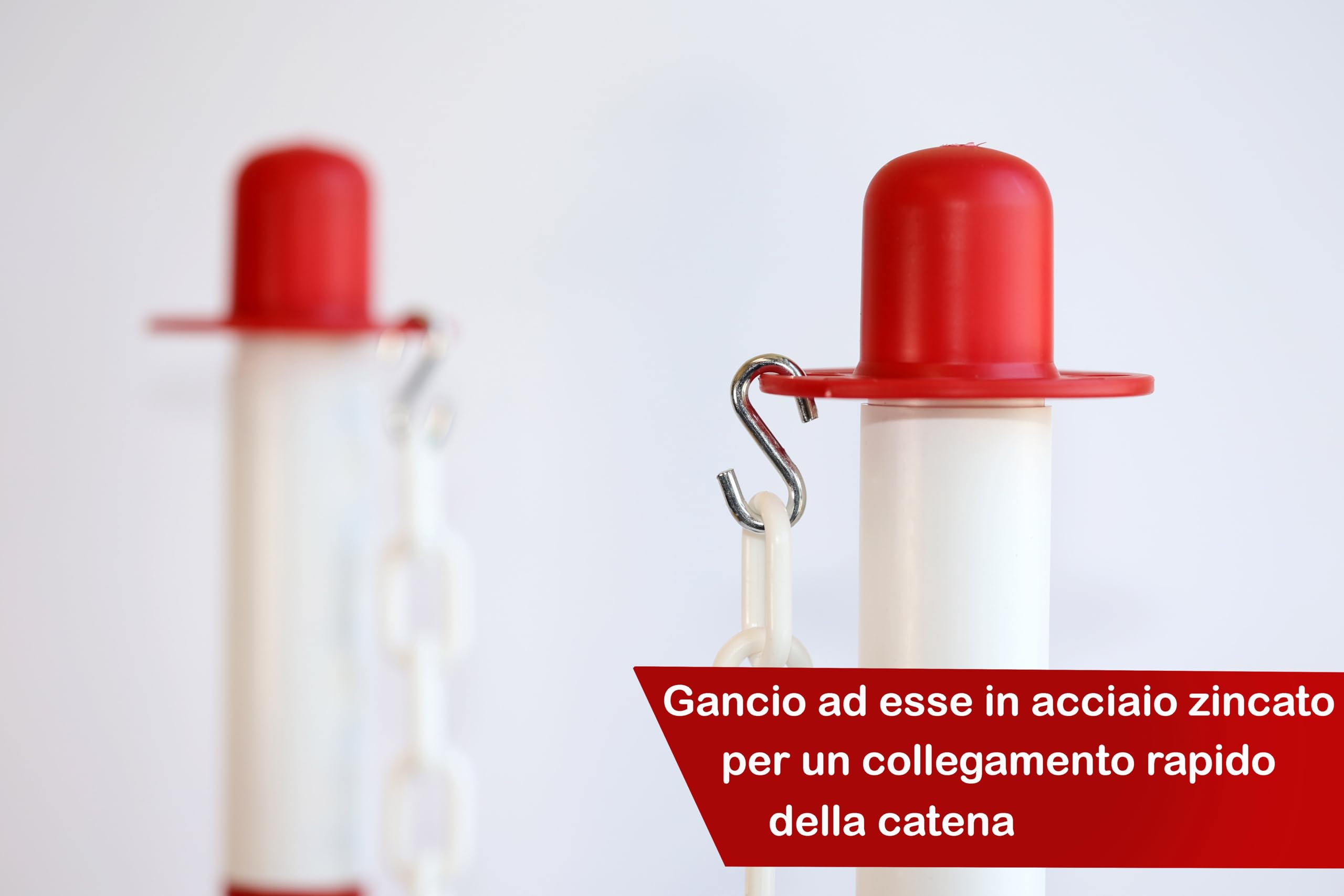 DMS- SET 10 PALETTI SEGNALETICI/PARCHEGGIO + CATENA DA 15 MT + 18 GANCI AD ESSE