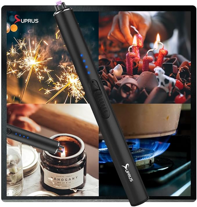 Encendedor eléctrico USB SUPRUS 3 unidades negro miniatura 6