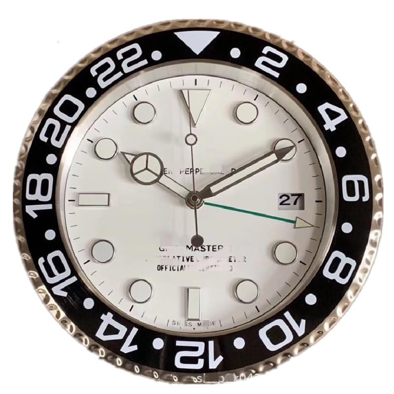 ロレックス ROLEX デイトナ　壁掛け時計　シルバー×ホワイト Amazon.co.jp: シルバーロレックス壁掛け時計デイトナの装飾的な金属と