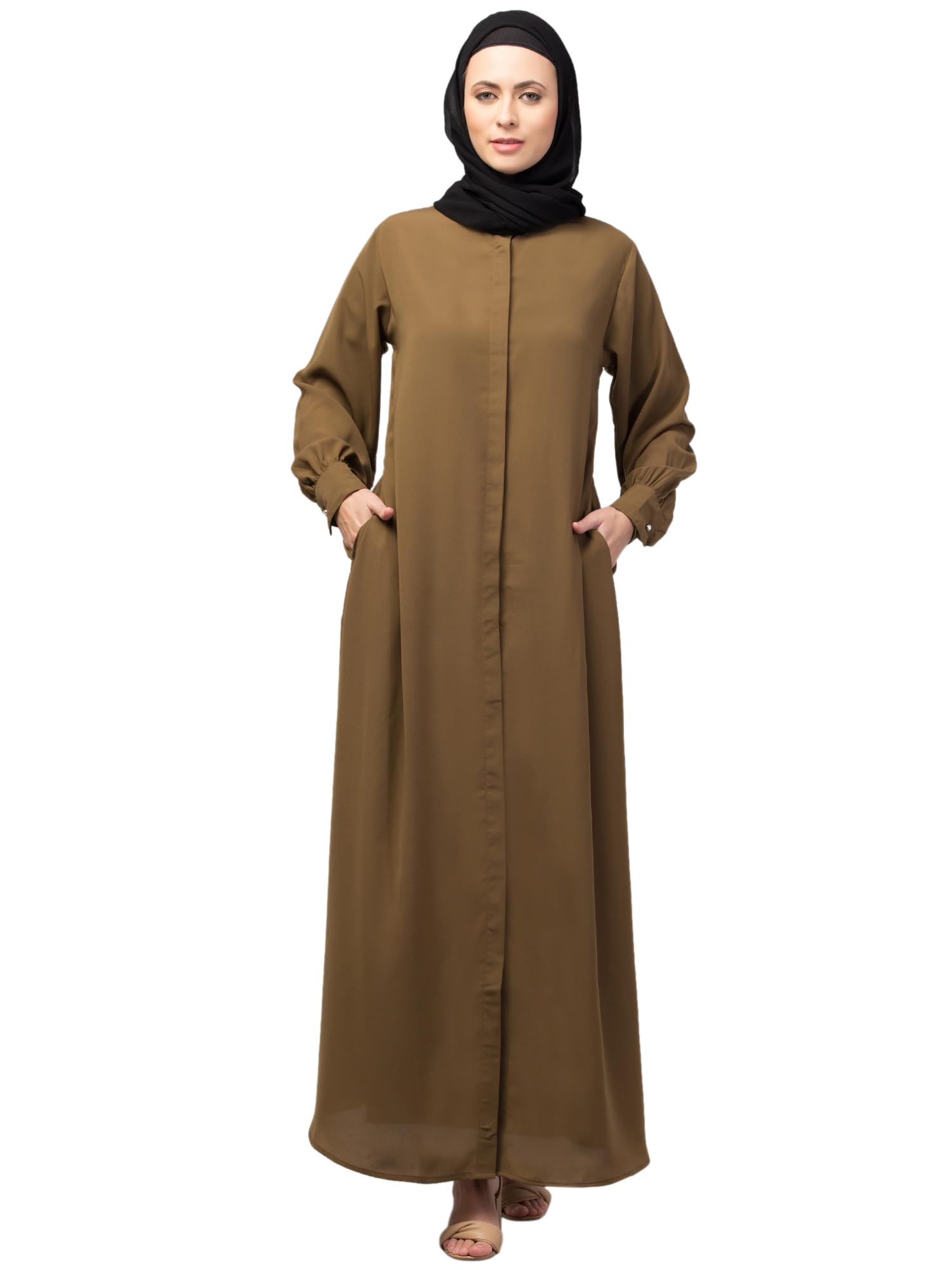 NAZNEEN Front open hidden placket Abaya/Burqa/Naqab-image-4