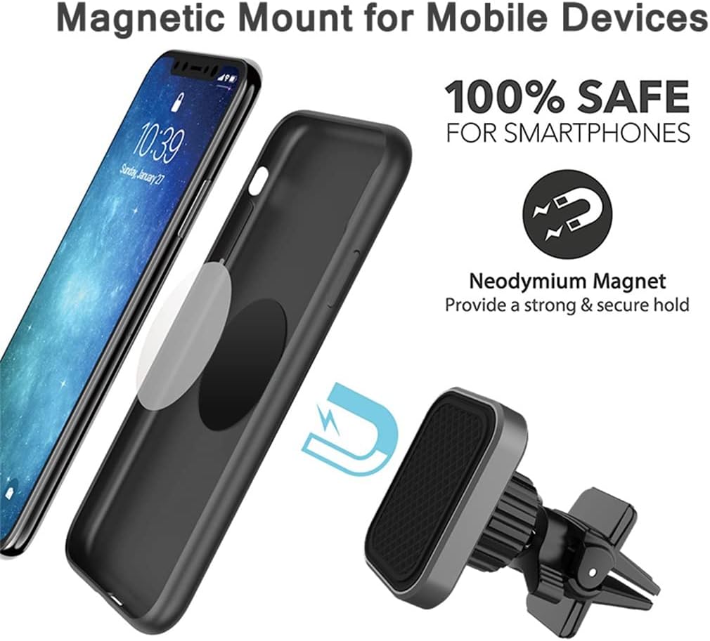 viby magnetic car phone holder for phone in square car air vent mount stand magnet mobile holder
