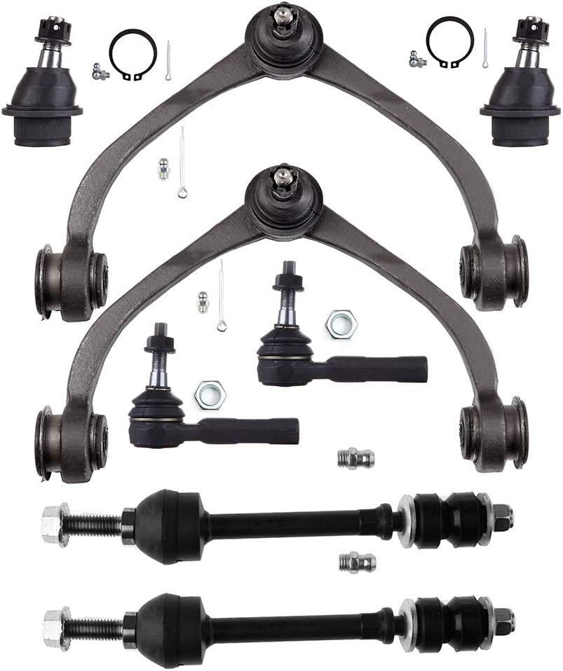 LSAILON 8pcs Lower Ball Joints Outer Tie Rod Ends Front Sway Bar End Links Upper Control Arms Kit Fit for 2005-2010 for Dodge Dakota 2006-2009 for Mitsubishi Raider 2011 for Ram Dakota