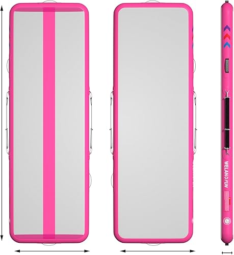 Miniatura 8 de WelandFun Colchoneta inflable de gimnasia de 10131620 pies de grosor para uso domésticogimnasioyogaentrenamientoanimadoraexteriorplayaparque con