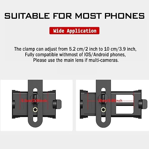 Miniatura 9 de LUXUN Adaptador universal de fotografía para teléfono celular, adaptador de teléfono inteligente, soporte de clip para teléfono inteligente, soporte