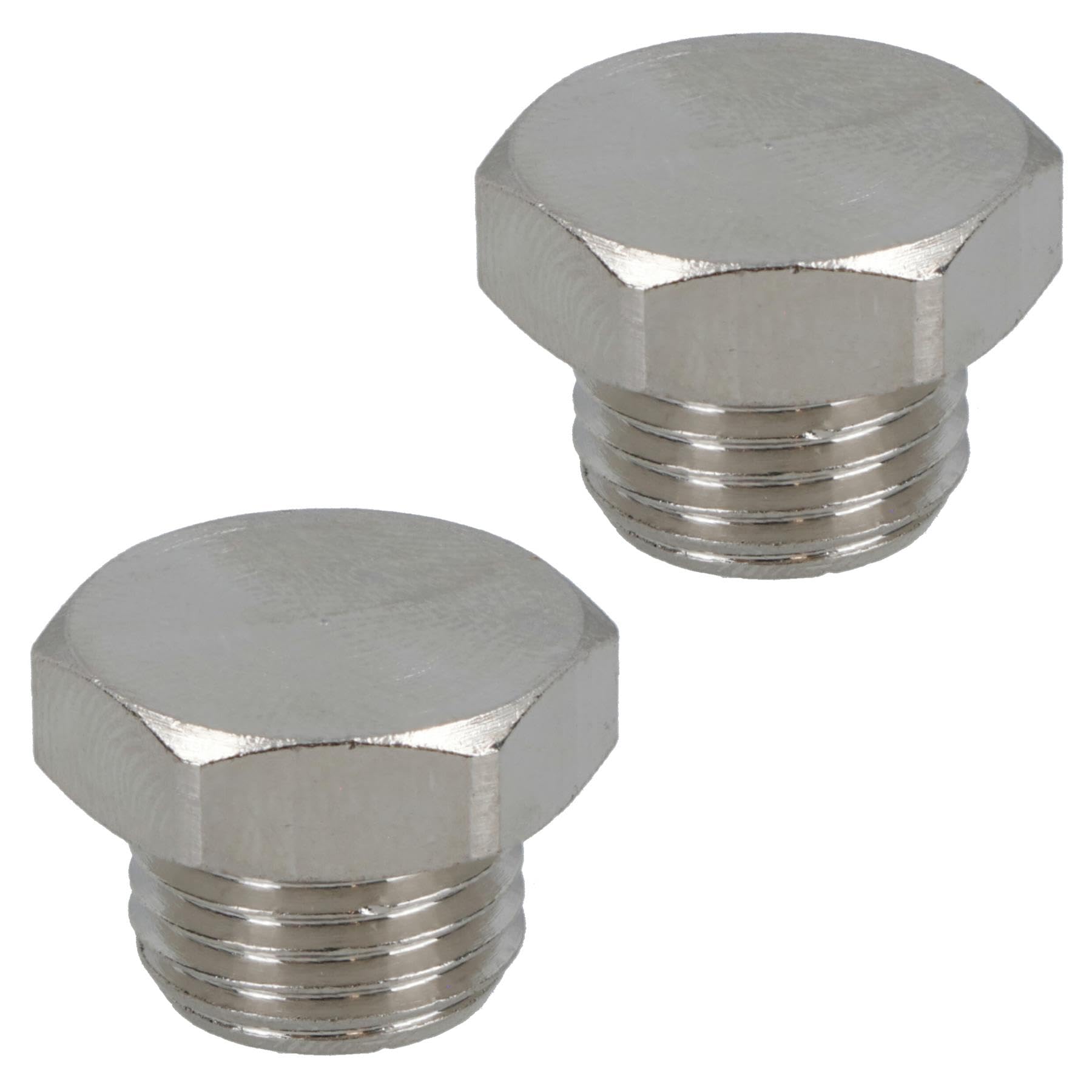Ab Tools Men's Silver 2 Pack 1/4" Bsp Hex Blanking Plug Port Air Line Compressor Fitting Ft080