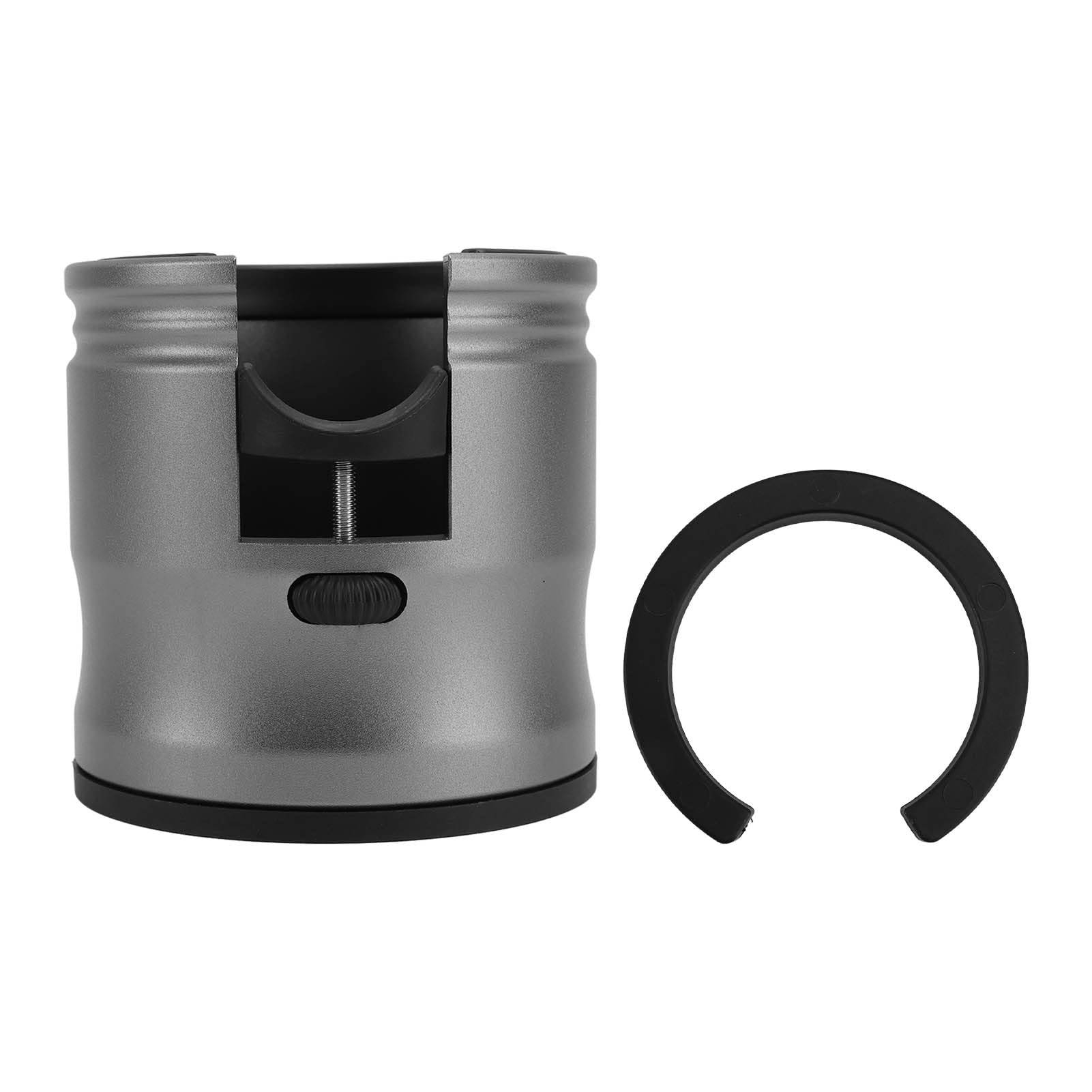 Soporte de Portafiltro de Café, Base de Soporte de Apisonamiento de Portafiltro de Café de Aleación de Aluminio, Soporte Redondo Redondo para Tamper de Café, Soporte de Manija de Filtro(Negro)