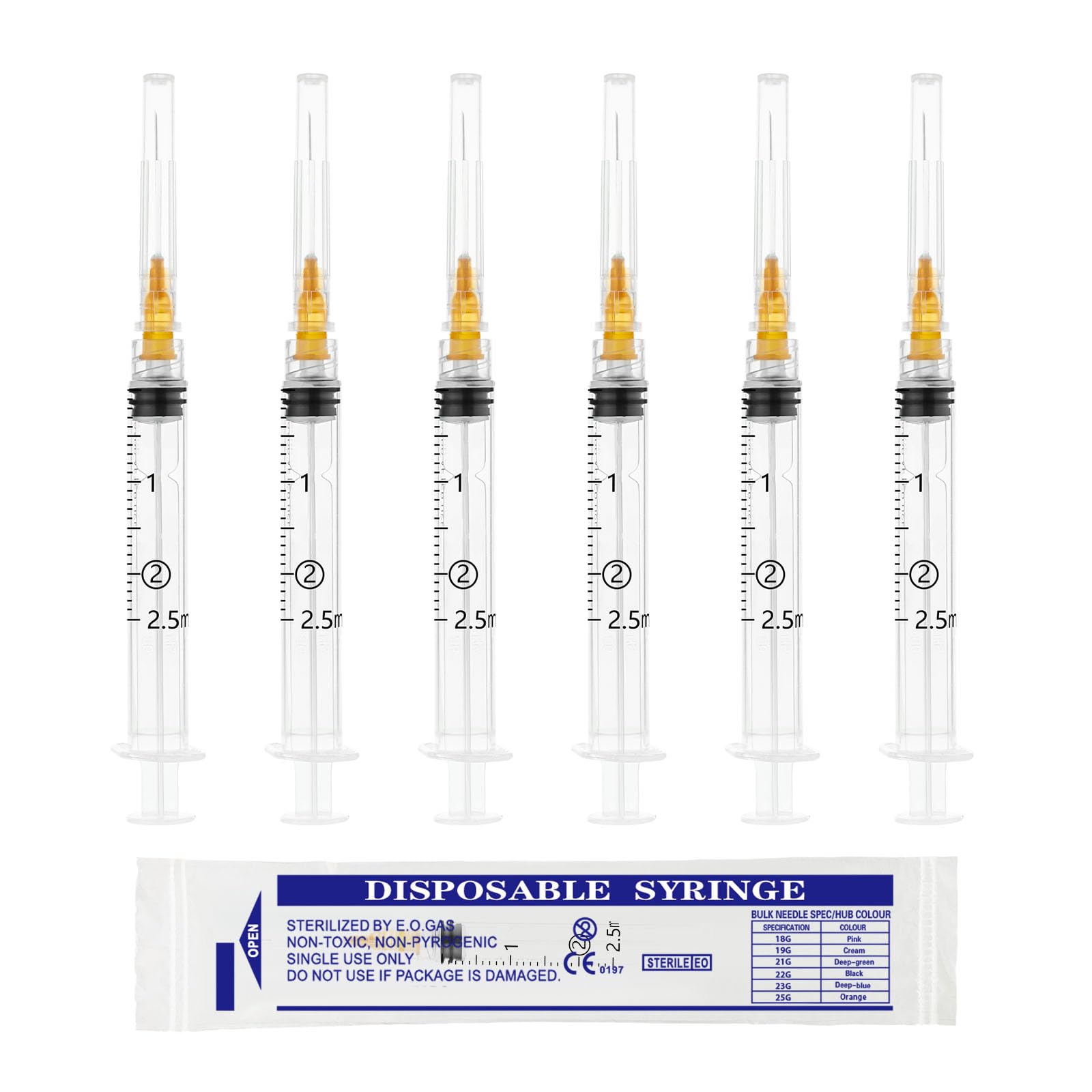 1ml Syringe with 27Ga 1/2inch Needle, 1cc Luer Lock Syringe, Pack of 100 — Amazon image 12