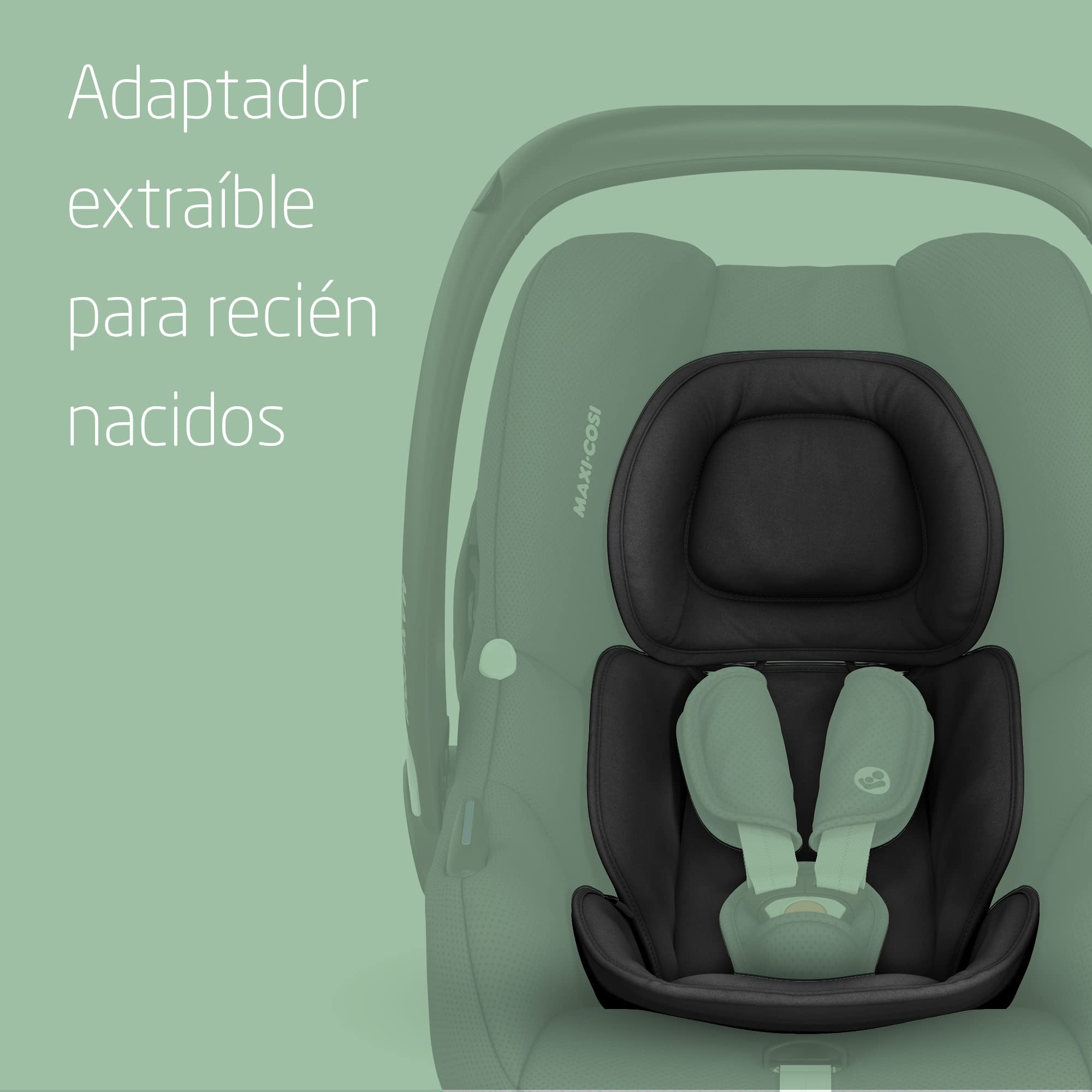 Maxi-Cosi CabrioFix i-Size, Silla Coche Bebé, 0-12m, máx.12 kg, Silla para Recién Nacido Ligera (3,2kg), Capota Grande, Asiento Acolchado, se Adapta de Cochecitos Maxi-Cosi, Essential Black