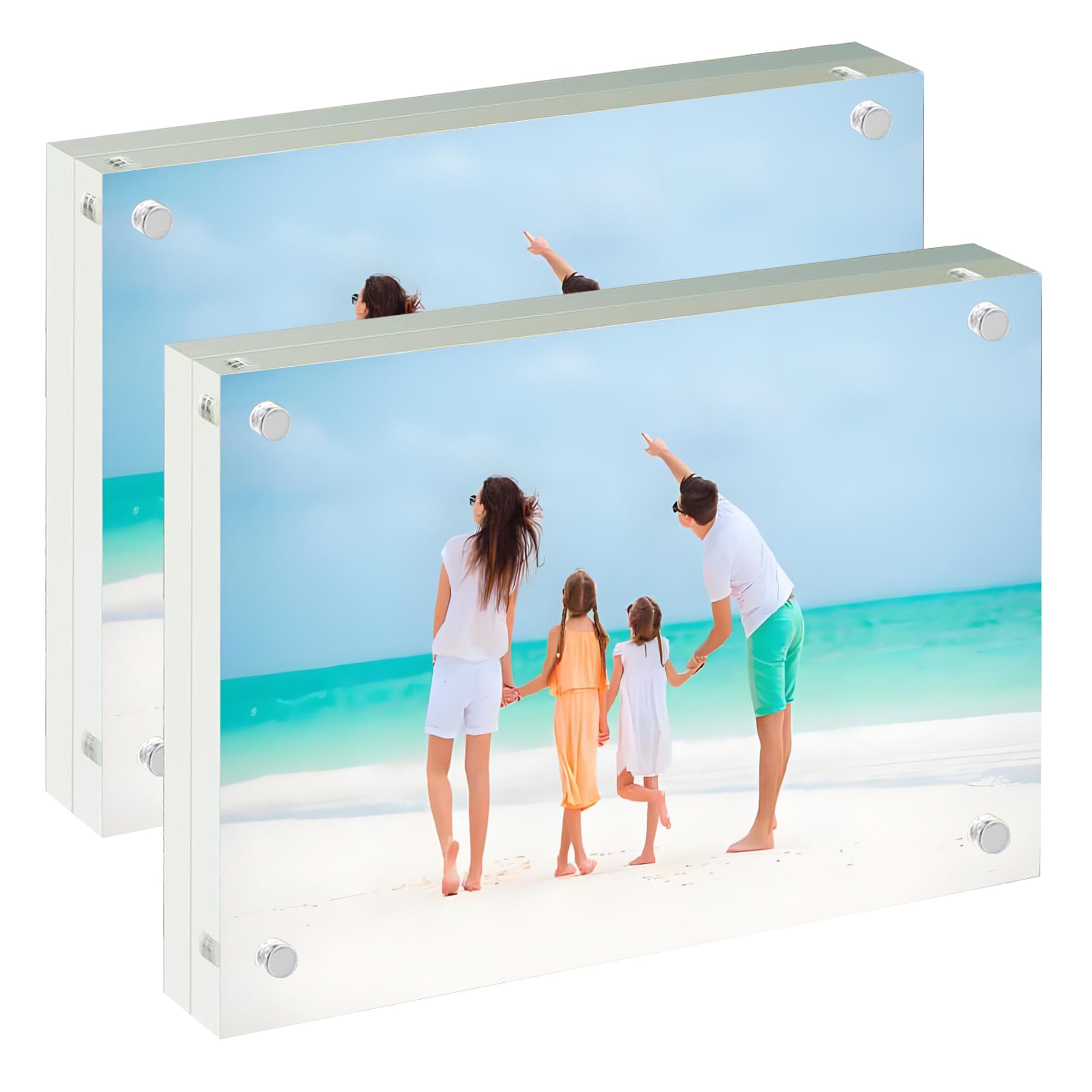 Cadre photo transparent de bureau bloc acrylique 10x15 pour décoration salon et maison