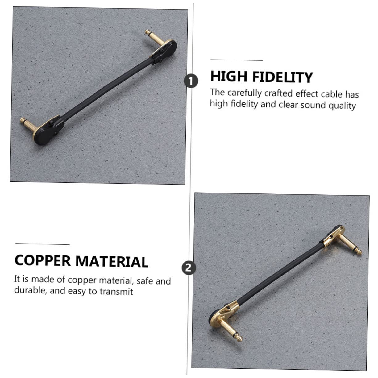 ibasenice 6pièces Câble De Patch Pour Guitare Connecteurs Dorés Cordon Instrument Pour Basse Et Effets Flexible Et