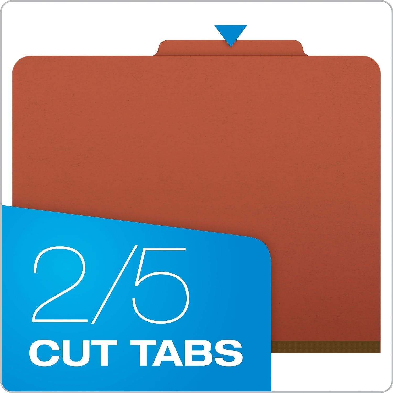 Pendaflex 1257R Classification Folders, 2 Dividers, Letter, 10/BX, Brick RD