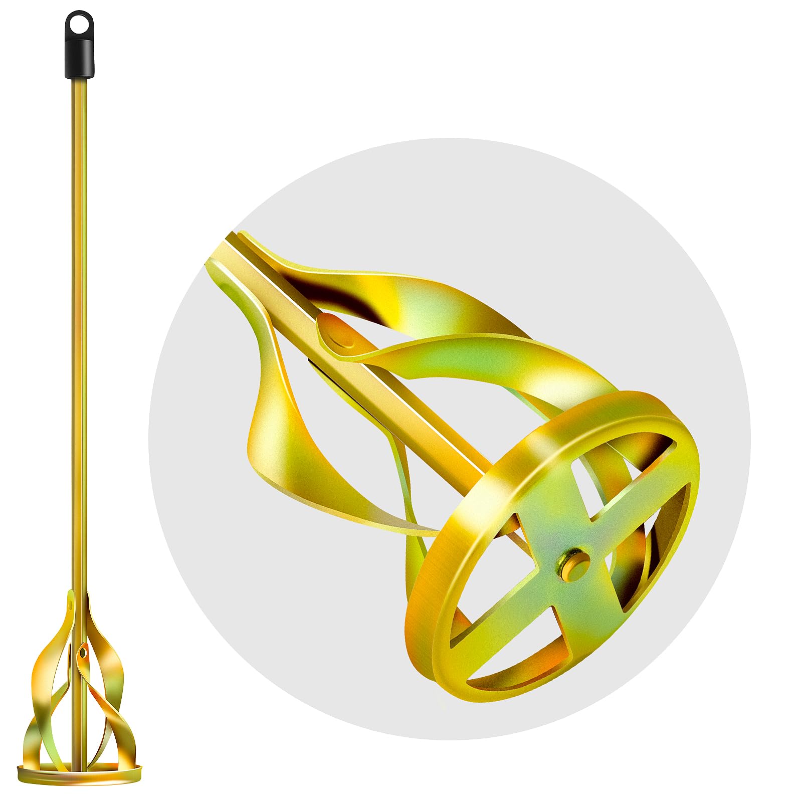 Paint Mixer for Drill, Upgraded 4-Blade 2.76" Helix Mixing Paddle Rust-Proof Paint Stirrer, Fits All Standard Drills for 1-5 Gallon Bucket, Paints, Resin, Epoxy, Mud, and Slurry
