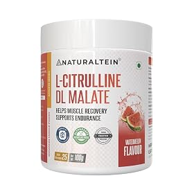NATURALTEIN Citrulline Malate 2:1 | Watermelon Flavour | Nitric Oxide Booster for Bigger Pumps & Workout Performance | 1