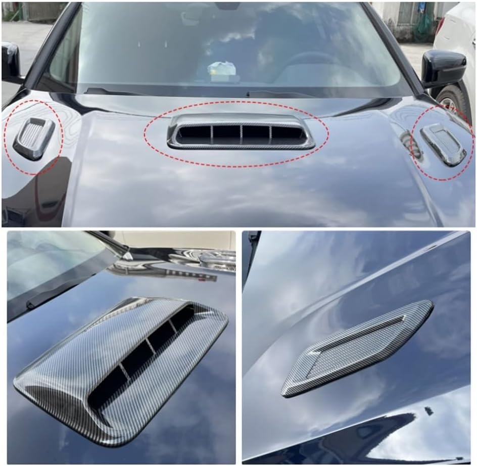 Car Air Flow Intake Hood Scoop Vent Bonnet Decor Cover Center Side Air Outlet Hood Auto Exterior Accessories Universal A