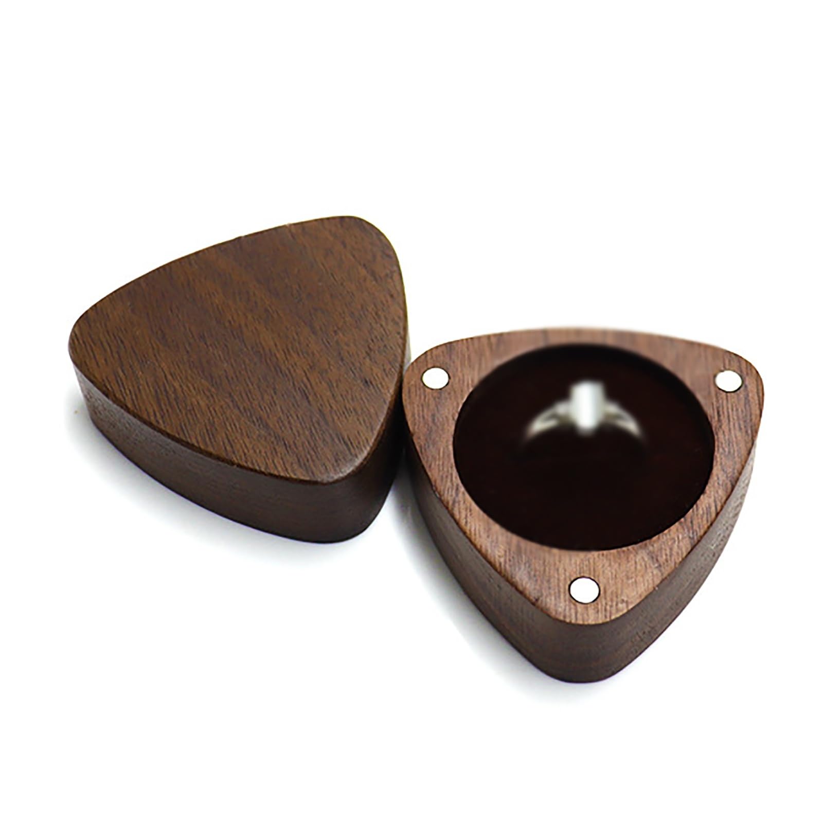 DUMRALBQE Wooden Ring Box Creative Wooden Storage Box Pair Ring for Storage and Placement(Noir)