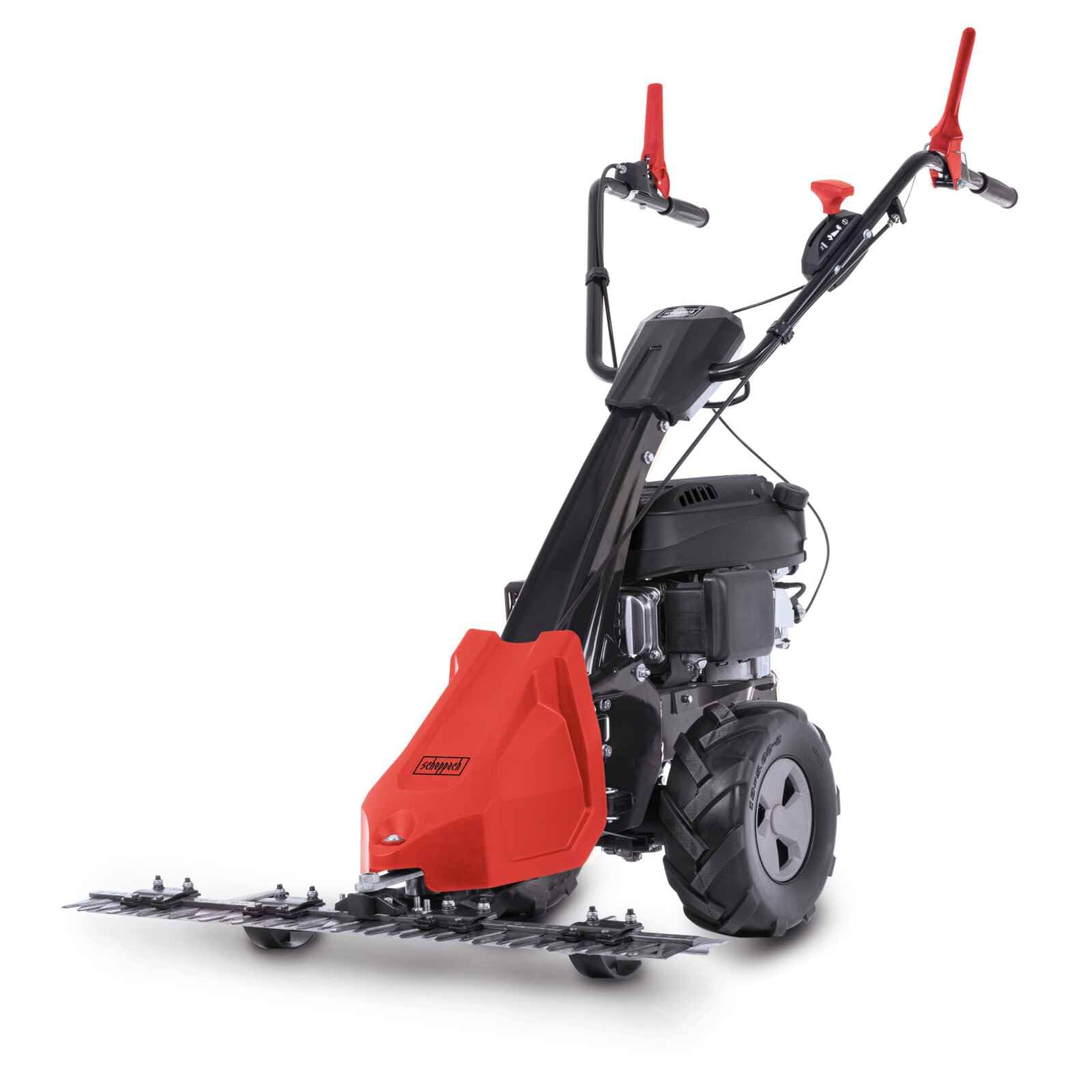 Scheppach Benzin Balkenmäher BMS200-88 mit Antrieb | Schnittbreite 880mm | Schnitthöhe 30-60mm | 4 Takt Motor 5,7PS / 196ccm | für Rasenflächen bis 3000m² | Rasenmäher | Hochgrasmäher inkl. Motoröl
