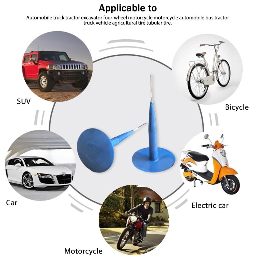 MiOYOOW Kit de reparación de pinchazos, 20 piezas de parches de reparación de neumáticos, sin cámara, parche de uñas de hongo para coche, motocicleta y bicicleta