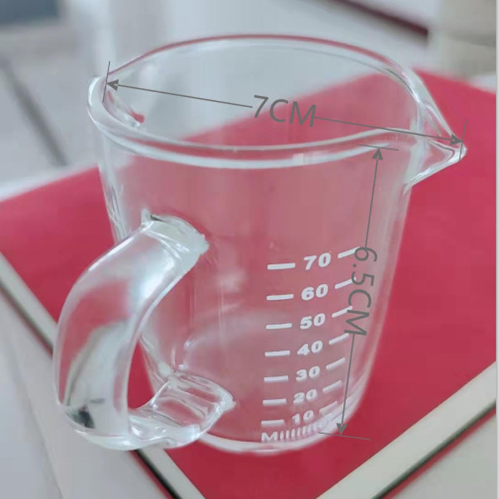 3X Jarra Medidora Doble, Taza Medidora de Café Expreso, Espesar Resistente Al con Escala, Jarra de Crema de Vidrio para