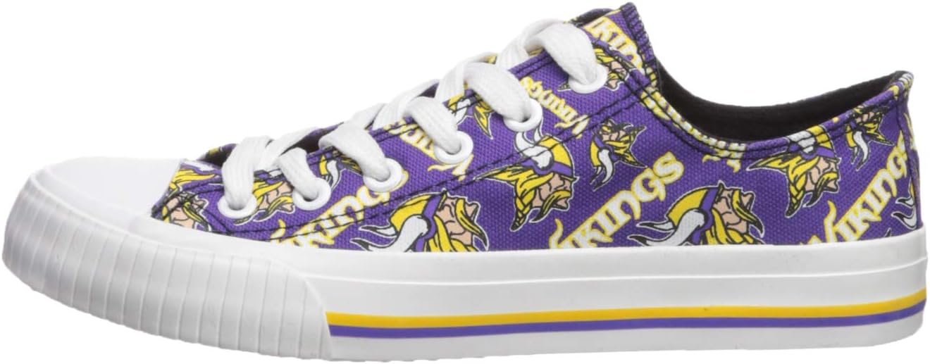 FOCO Minnesota Vikings NFL Womens Low Top Repeat Print Canvas Shoes - 7 - Image 5