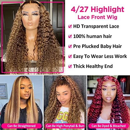 Image of Pizazz Honey Blonde Lace Front Wigs Human Hair Pre Plucked Bleached Knots