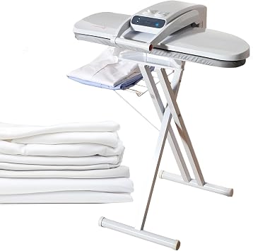 1800W Steam Press, Automatic Ironing Machine, Professional Steamer with Non-Stick Surface, Digital Controls, 5 Fabric Settings, Ideal for Hotels and Beauty Salons