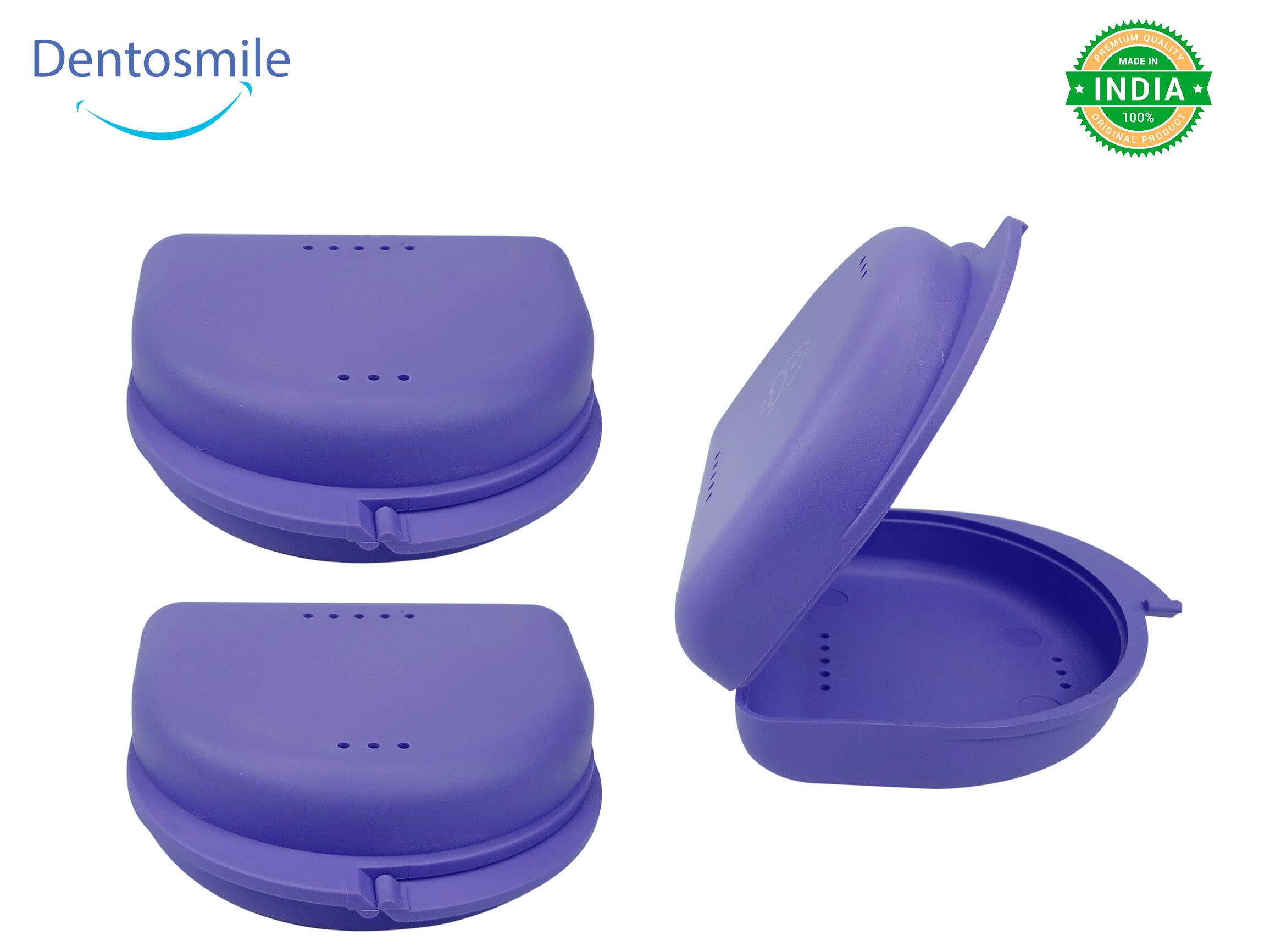 Dentosmile Dental Orthodontic Retainer/Aligner Case/Box/Mouth Guard and Denture Storage in Violet Colour (3)