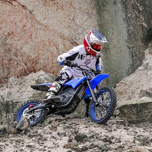Image of QuietEase Electric Dirt Bike for Adults Teens, 3000W Brushless 220Nm Motor - 45 Slope, 38 MPH, 48V /23.4Ah Removable Battery, Dual Hydraulic Brakes & Full Suspension Electric Motorcycle for Age 13+