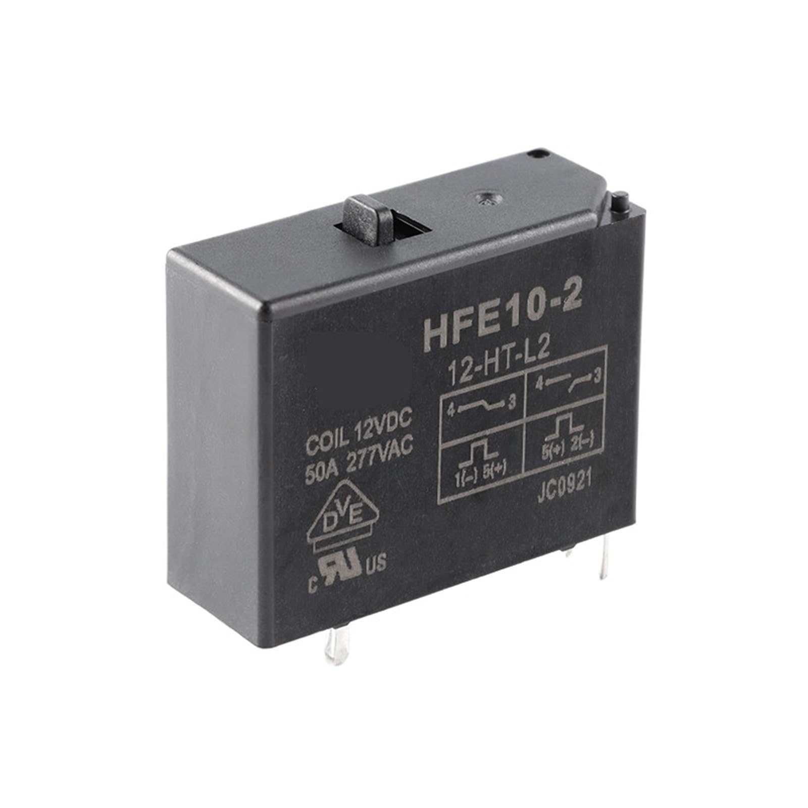 Relé HFE10-2/12-HT-L2 12VDC de 50A con interruptor manual de 5 pines, lote de 5 unidades 3