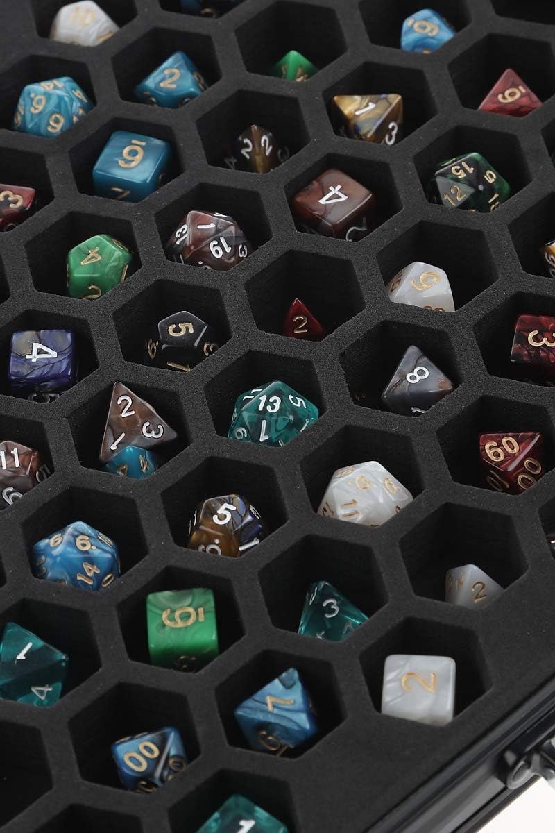 Dice Palace - 2in1 Dice Display & Storage Case Storing Dice Sets & Collections DND Dice Pathfinder Call of Cthulu Metal Stone Resin Dice Bag Box Metal Case