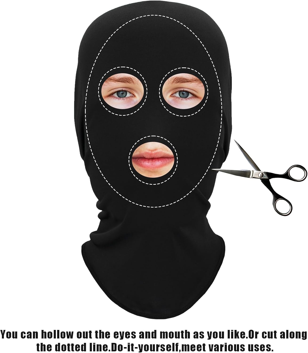 2 Pieces Full Face Mask Halloween Spandex Cosplay Hood Faceless Morph Masks Unisex Adult Party Costume Head Cloth
