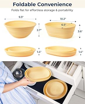 Silicone Banneton Proofing Basket, Complete Sourdough Bread Baking Supplies