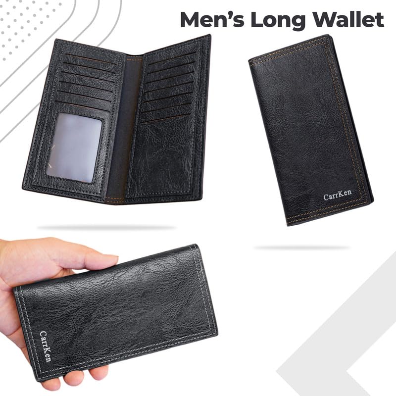 Image of Kraptick Bi-Fold Wallet Organizer, Card Holder for Men & Women, Stylish Long-Slim Design (MFP912)
