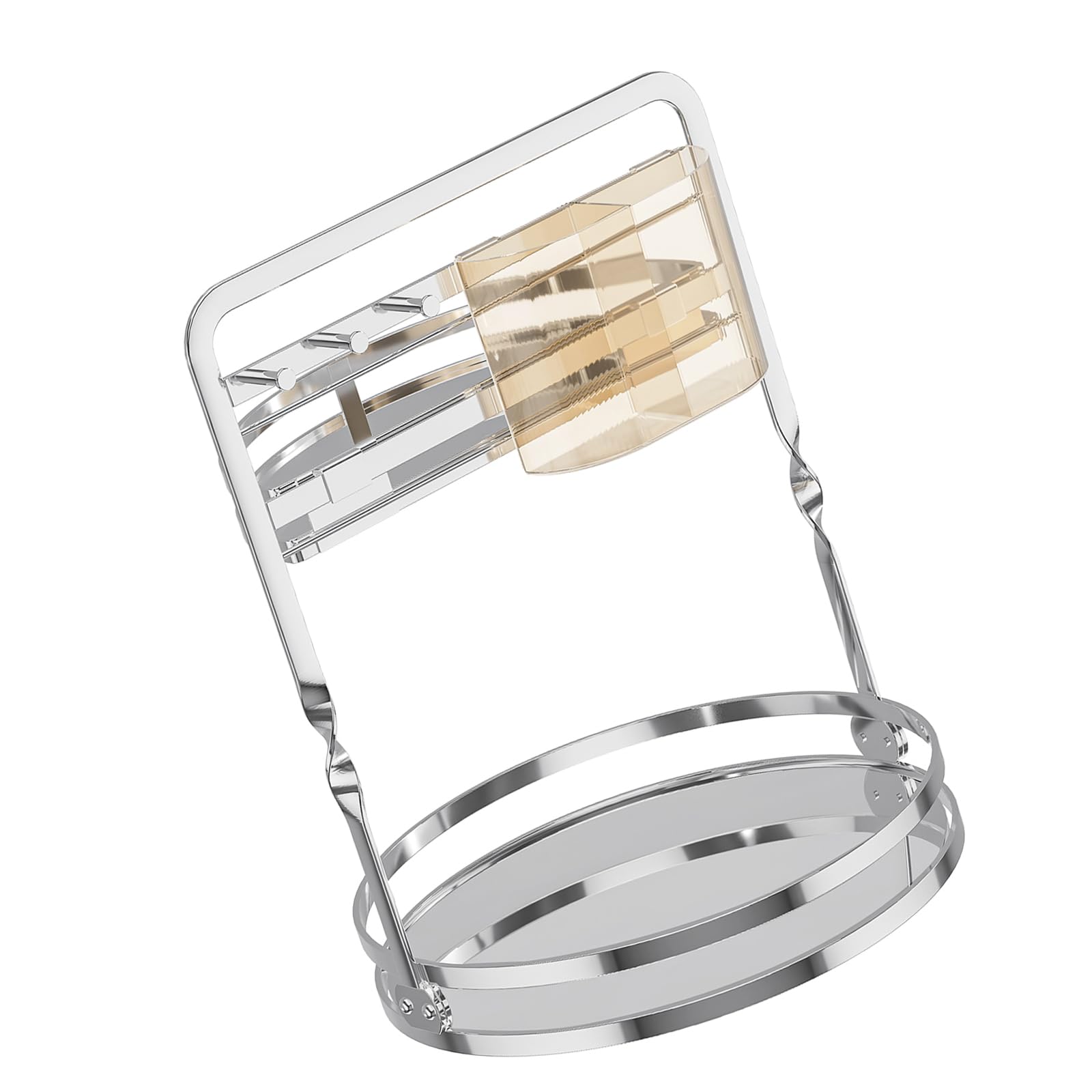 APGLSXY Metal Rotating Cosmetic Shelf with PP Base and Degree Turning Design for Skincare Makeup Items Black Makeup Planner
