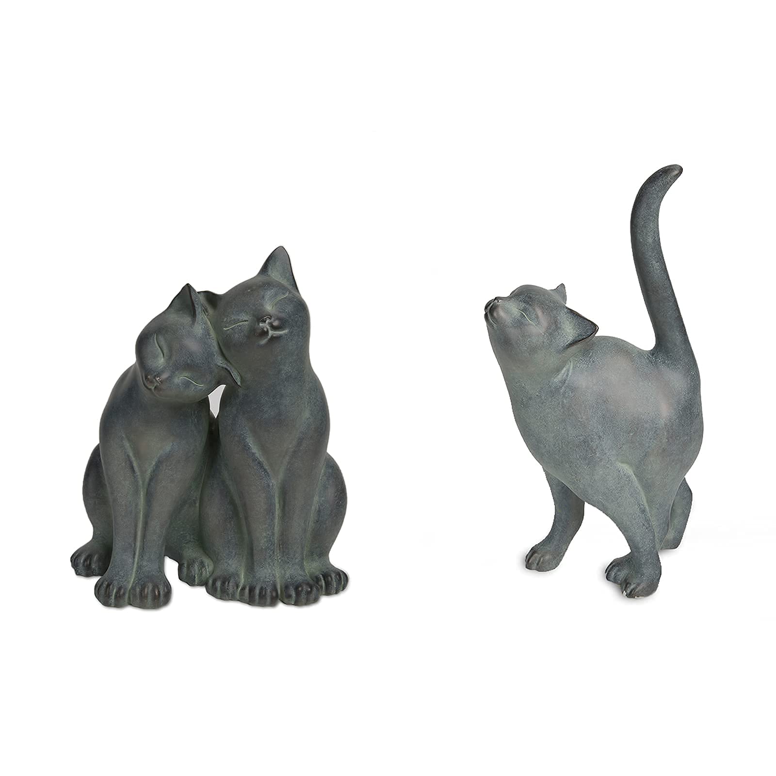 Photo 1 of ***damaged***Newman House Studio Decorative Kitten Couple and Cat Figurines Farmhouse Garden Decor Polyresin Cats Ornament Set of 2