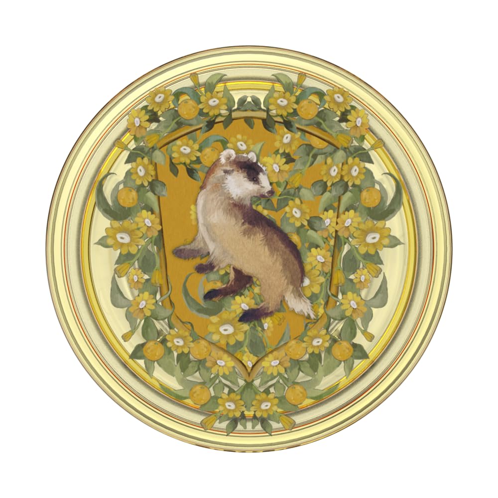 PopSockets: PopGrip - Rozszerzany stojak i uchwyt z wymiennym blatem do smartfonów i tabletów, urodziny Harry'ego Pottera - Hufflepuff kwiatowy herb