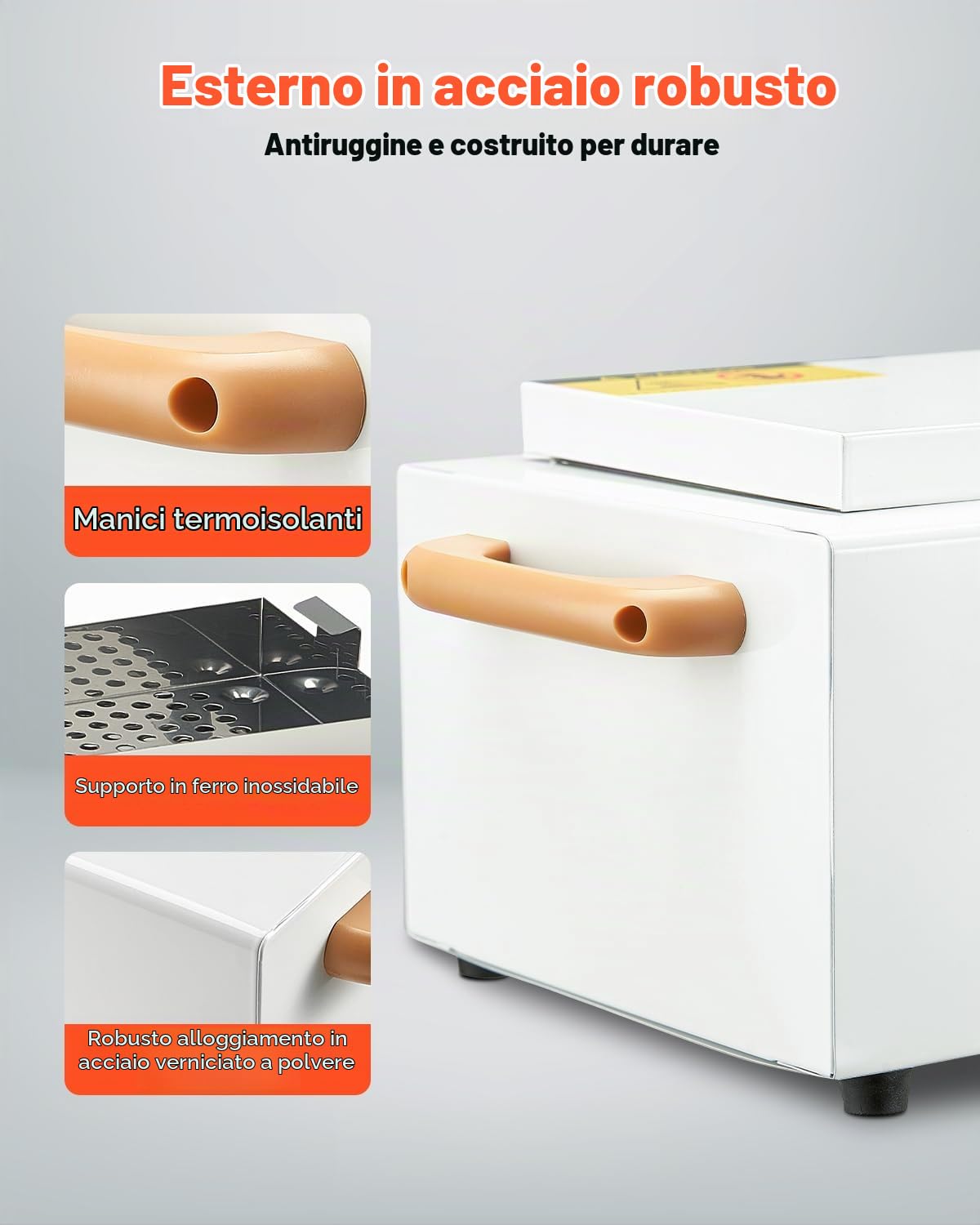 VEVOR Sterilizzatore ad Alta Temperatura, 2 L 300 W Sterilizzatore per Utensili da Manicure con Temperatura e Tempo Regolabili, Pulizia di Strumenti per Unghie per Laboratori, Casa, Centri Estetici