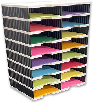 Ultimate Office TierDrop Literature Order / Forms Mailroom Classroom Sorter ، 16-مقصورات مع مستويات إضافية اختيارية للتوسع السهل ، رمادي مع أسود