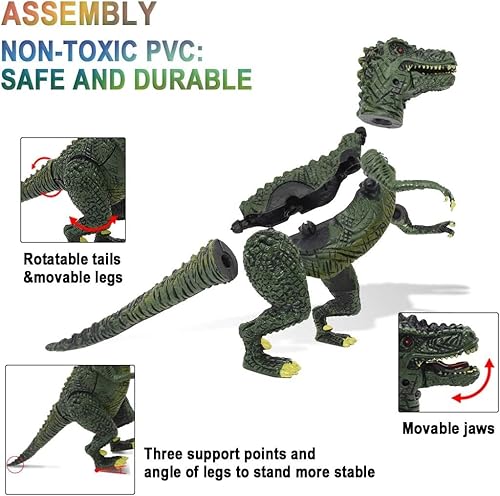 Miniatura 3 de Paquete de 12 figuras de monstruo de rompecabezas de dinosaurios en huevos para incubar huevos, figuras de acción de dinosaurios construibles en 3D