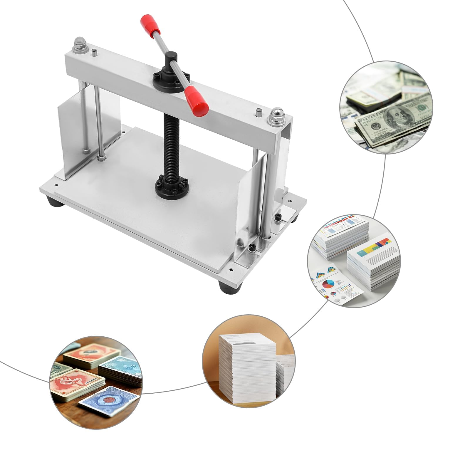 Prensa manual de papel, A4, máquina de encuadernación de prensa pesada, diseño de tuerca gruesa, barra de equilibrio doble, para tela, cuero, pegatinas, documentos, álbumes
