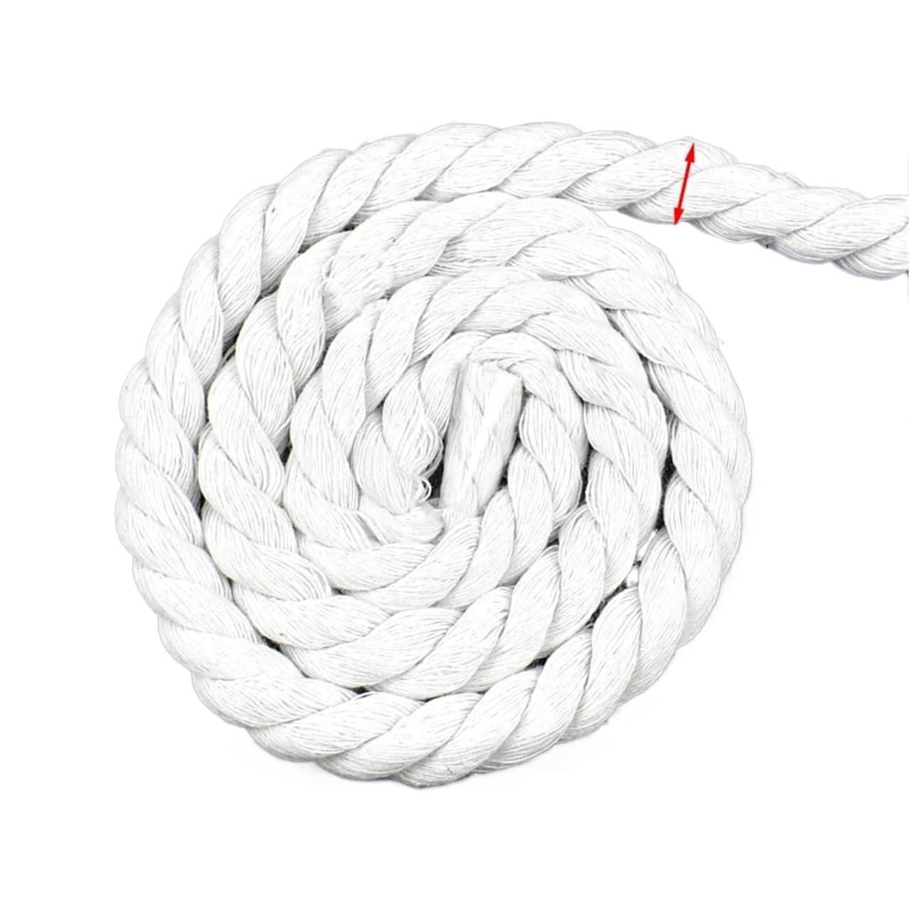 Cuerda trenzada de algodón blanco de 12mm ideal para sustituir cordones de bolsas